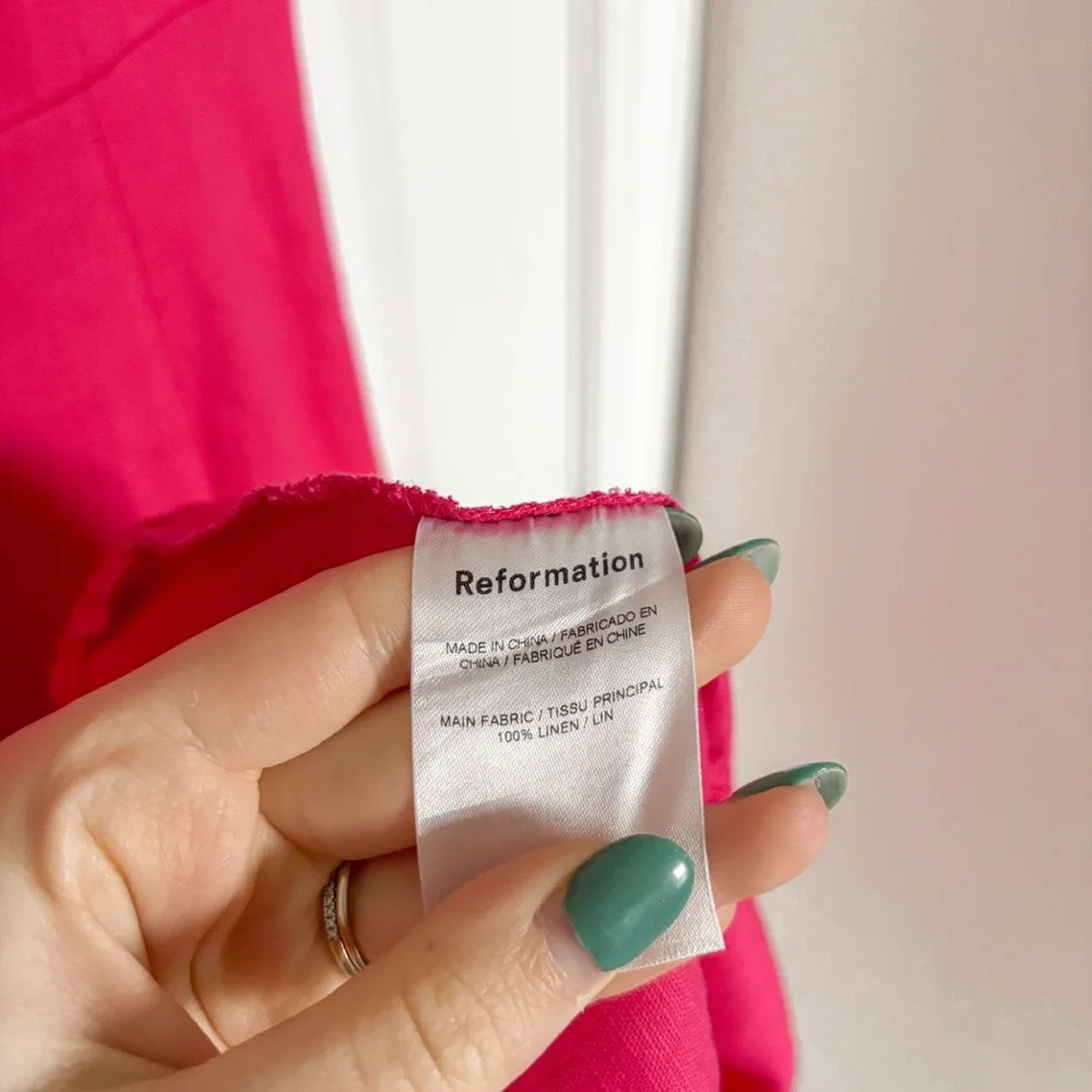 Reformation Belgium Linen Dress Midi Corvette - Picture 4 of 6